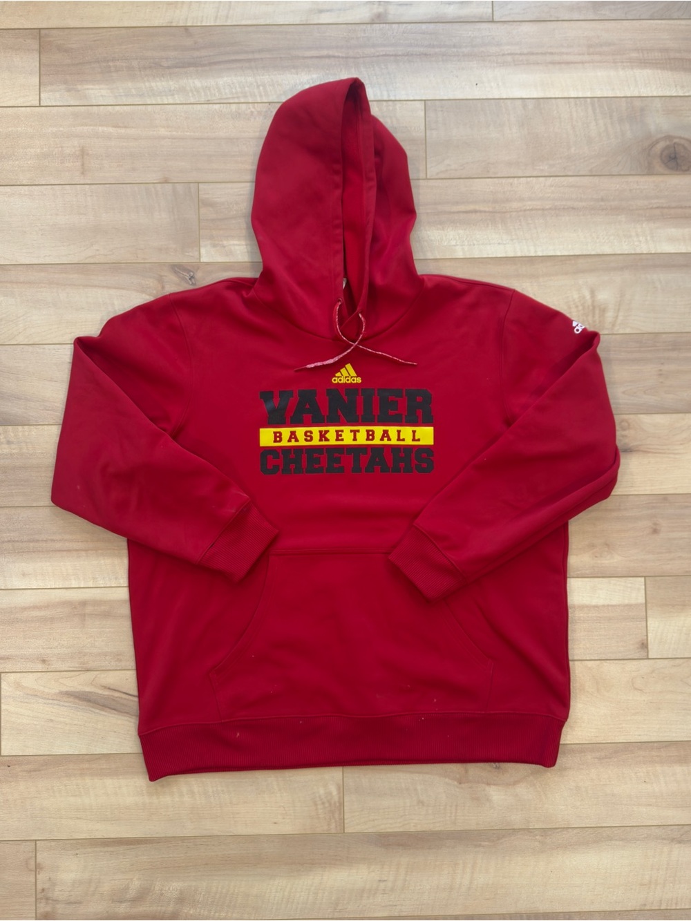 adidas Men’s Red Vanier Basketball Cheetahs Crewneck Hoodie